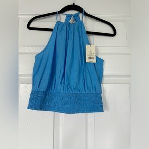 Blue halter tank top